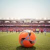 Soccer Ball Size 5 Durable PVC Cover Bright Orange